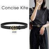 CONCISE KITE【礼盒装】官方皮带女士头层牛皮西装连衣裤裙牛仔CK轻奢腰带女 黑色/38女神女生妇女节礼物 105cm (带宽2.8cm)生日送女友老婆