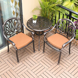 御藤美家（ROYAL RATTAN）户外桌椅阳台桌椅组合休闲桌椅铸铝桌椅套件花园庭院露天桌椅 一桌两椅（伊丽配68凤凰台）