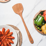 神田天然榉木锅铲原木长柄不粘锅铲平底锅无漆无蜡不伤锅汤勺铲子 中式锅铲（天然榉木）