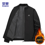 罗蒙（ROMON）夹克男秋季外套立领行政夹克休闲百搭宽松男装JK0302 黑色 XL 