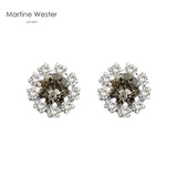 瑪汀薇思（Martine Wester）英国水晶耳环女耳钉网红简约梦露花朵施华洛耳饰礼物时尚饰品 黑色