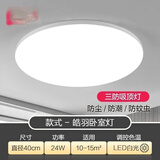 TCLTCL照明LED吸顶灯玄光过道灯卧室灯客厅灯现代简约阳台厨卫走廊灯 24W 皓羽-正白光φ40适10-15平