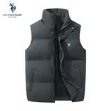 U.S. POLO ASSN.羽绒棉马甲男秋冬季户外防风百搭坎肩保暖背心男外套 灰色 2XL 