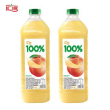 汇源果汁汇源100％果汁0无添加纯果汁饮料浓缩果蔬汁 桃混合果汁2L*2瓶装