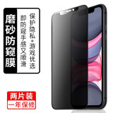 佐牌 苹果14磨砂防窥膜iPhone11钢化膜全屏12防摔无指纹手汗13防偷瞄偷看游戏手机屏保贴膜x 磨砂防窥9D钻石膜一片装【配后膜】 苹果XR