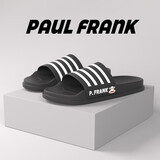 paul frankPaul Frank/大嘴猴拖鞋男夏季外穿户外家居防滑条纹情侣拖鞋男士 黑色条纹 42