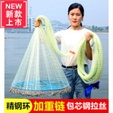 简约妮卡（jianyuenika）加粗鱼线撒网飞盘式手1抛网圆盘鱼2网包芯钢拉丝撒渔网加重焊接铁 包芯钢拉丝0.5指600小 盘大力马