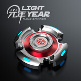 异爵光年金属指尖陀螺持久静音手指陀螺edc解压玩具生日礼物男孩银色