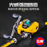 光威（GW）鱼竿CA路亚小黄竿套装直柄单杆纺车轮水滴轮路亚钓鲈鱼翘嘴打黑 2.4米 光威CA直单杆