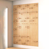 林家小子洞洞板置物架实木定制挂板木质入户玄关配件洞洞墙板原木书架收纳 套餐60x120【原色】