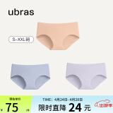 ubras女士内裤女抗菌底裆三角裤透气桃粉沙+奶盐蓝+柔灰紫XXL