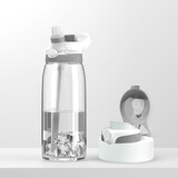 美国Melais运动水杯大容量男女吸管杯带茶漏便携健身tritan户外防摔1000ml旅行水壶 1000ML太空灰（鸭嘴盖+泡茶盖）