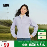 森马（Semir）外套女抗静电摇粒绒修身刺绣2024冬季立领插肩袖夹克109724108005