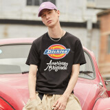 dickies 纯棉短袖T恤男 情侣男女同款 印花休闲百搭上衣7087 黑色 L