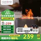 北欧欧慕（nathome） 香薰机仿真火焰加湿器卧室家用办公室夜灯桌面迷你低噪空气增湿机送好友礼物NJH18送女友礼物 三档定时 远程遥控【流星灰+精油4瓶】