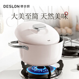 德世朗（DESLON）小满鹅卵石汤锅家用炖煮焖烧煲汤锅燃气电磁炉通用不粘锅粉