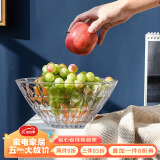 青苹果青苹果 水晶系列玻璃果盘大号 轻奢家用客厅装饰婚庆零食水果碗