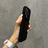 森淳 极简新款磁吸布艺适用iphone手机壳苹果轻奢磨砂金属镜头高级感法兰绒纯色男女防摔保护套 黑色-磁吸布绒 苹果15Promax