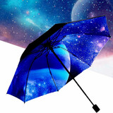 创意三折晴雨两用雨伞女  学生男士潮流小黑胶防晒遮阳伞 小清新户外便携折叠太阳伞 纳美