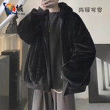 边七】两面穿棉服男冬季外套男加厚仿羊羔毛棉服港风学生保暖棉衣棉袄 【关注店铺优先发货】M03黑色 3XL