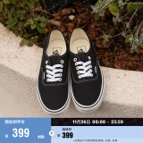 VANS范斯官方 经典款Authentic黑色经典款高街复古帆布鞋 黑色 37