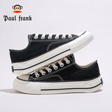大嘴猴（paul frank）男士帆布鞋男鞋低帮情侣休闲鞋透气潮鞋恋人平底板鞋女学生小白鞋 黑色 41