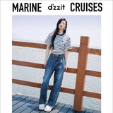 DZZIT地素时尚牛仔裤春秋季高街潮流宽松阔腿裤长裤女3H3R4601T 深蓝色 25