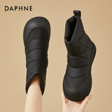 达芙妮户外加绒雪地靴女舒适休闲保暖面包鞋厚底棉鞋4623607142黑色39