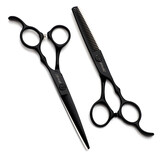 一尔专业理发剪刀美发碎发剪平剪不锈钢打薄剪刘海剪精剪剪头发理发工具套装 平剪牙剪理发店专用套装 不锈钢