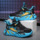 轩途诗童鞋男童鞋子春夏网面儿童运动鞋夏季男孩学生鞋中大童休闲跑步鞋 1876黑月皮 39