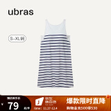 ubras【特卖】云棉背心裙女睡衣女连衣裙透气睡裙家居服 【经典款】白底深蓝条纹-不带杯 S