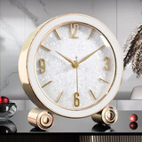 畲雅创意轻奢座钟家用摆台式客厅高端大气时钟桌面高档台钟坐钟表摆件 高级白