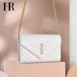 HR赫莲娜包包女包轻奢时尚单肩包链条斜挎包小方包百搭手拿包礼物 白色【小号-夏季款】