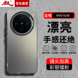 暴走适用vivox100手机壳 VIVO X100保护套 硅胶软边简约防摔镭射渐变高级感磨砂硬壳 灰