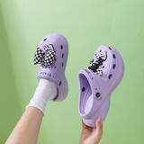星期六【踩屎感软底】洞洞鞋厚底女鞋包头半拖沙滩凉鞋百搭凉拖鞋女外穿 紫色 37