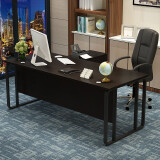 隆祥福老板桌办公桌组合大班台桌椅组合主管经理桌子简约办公家具 黑架+黑色 1.4米*0.7单桌