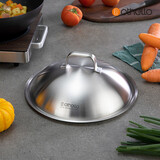 欧德罗食品级304不锈钢18/10不锈钢锅盖32/34/36cm一体成型带汽孔锅盖 28cm带汽孔钢盖