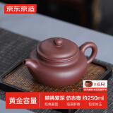 京东京造宜兴紫砂壶手工【原矿紫泥】煮茶泡茶壶茶具闷泡 仿古壶 250ml