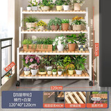 密林现代简约花架落地阳台铁艺客厅家用装饰花架盆景架 120cm四层白