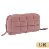 国誉（KOKUYO）透明笔袋多功能大容量中小学生高中生创意简约高颜值黑色笔盒文具袋铅笔收纳盒学生文具横开笔袋 【枕枕包】浅粉