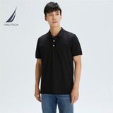 诺帝卡（NAUTICA）男装夏季纯色半开襟短袖POLO衫男KE1198 0TB黑色(211) S