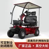 威之群（Wisking）4031B老年代步电动车四轮双人带棚残疾人智能接送孩子老人电动车 红色款+1400W有刷电机+100A电池