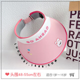 沐驰斯顿儿童防晒帽大帽檐男童女童遮阳帽夏季防紫外线空顶帽宝宝太阳帽子 卡通-粉色 头围48-54cm大小可调节