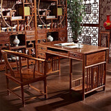 梨舍 红木家具非洲花梨（学名：刺猬紫檀）办公书桌 书桌椅组合 实木电脑桌写字台 1.28m单张电脑桌