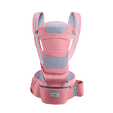 COOKSS婴儿背带腰凳前抱式多功能纯棉四季通用款抱娃神器新生儿横抱宝宝坐凳 公主粉