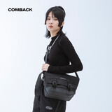 COMBACK国潮纯黑超酷ins街头学生个性时尚斜挎包 黑色