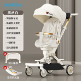 看宝贝（lookbaby）轻便折叠遛娃神器可坐可躺遛娃神器一键收车溜娃神器溜娃神车换向 小白熊|可坐可躺+折叠+礼包