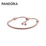 潘多拉（PANDORA）漫漫桃花系列Rose玫瑰金色手链绳可调节创意简约生日礼物送女友