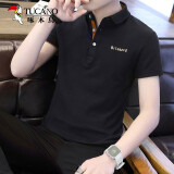 啄木鸟（TUCANO）短袖T恤男士夏季时尚棉质透气polo打底衫男装 黑色 4XL