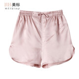美标真丝短裤女春夏可外穿蕾丝打底裤丝绸睡裤重磅桑蚕丝家居裤子 玫瑰烟粉（单短裤） 2XL (175)
